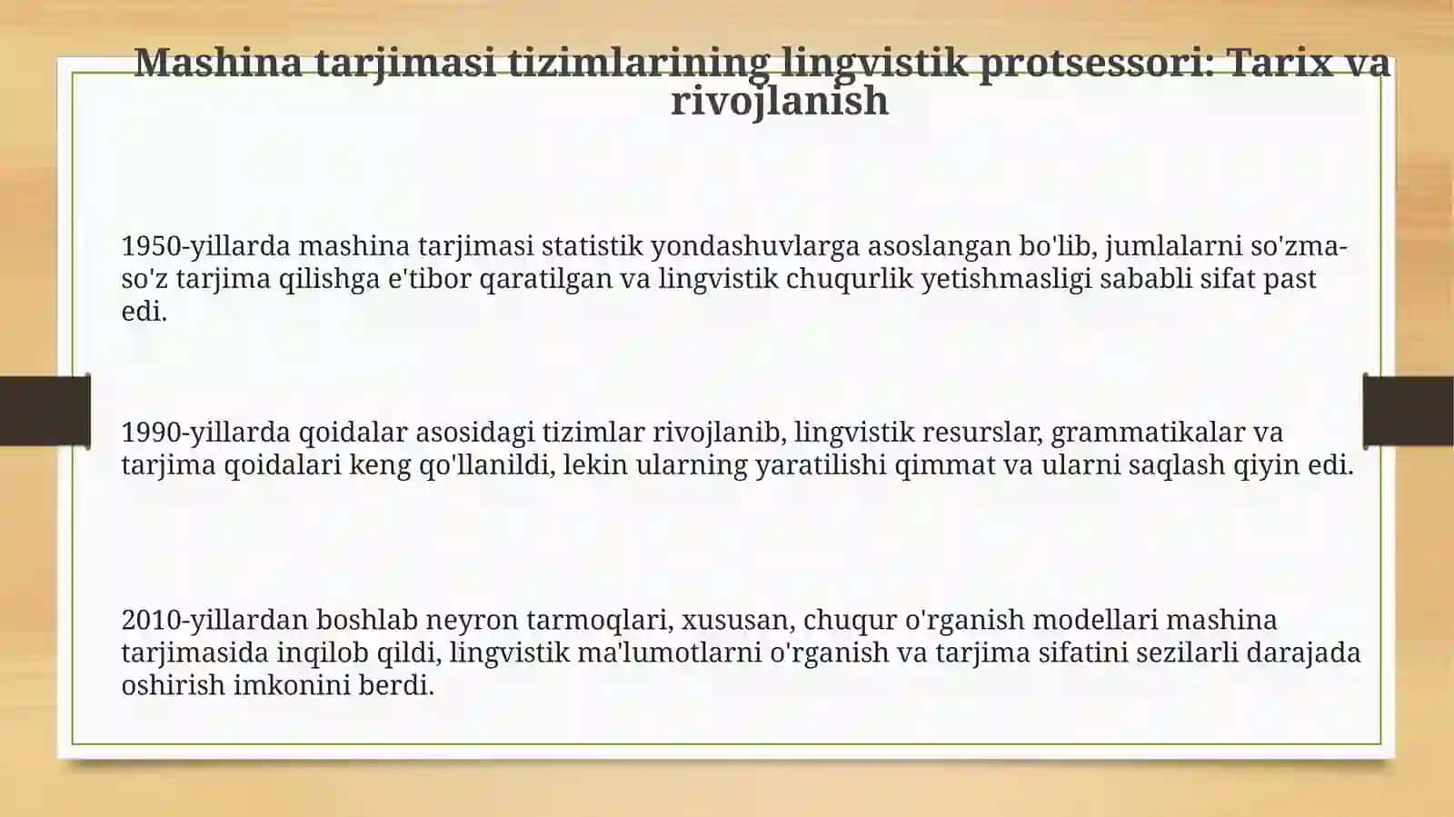 Mashina tarjima tizimlarining lingvistik protsessori 3