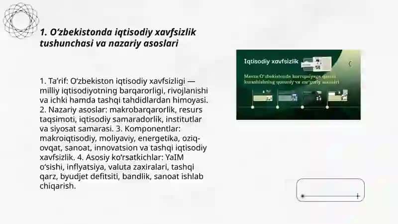 Oʻzbekistonda iqtisodiy xavfsizlik va uning koʻrsatkichlari 3