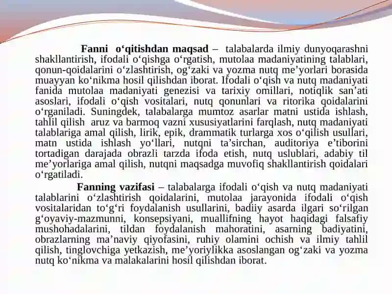 Ifodali o‘qish praktikumi 3