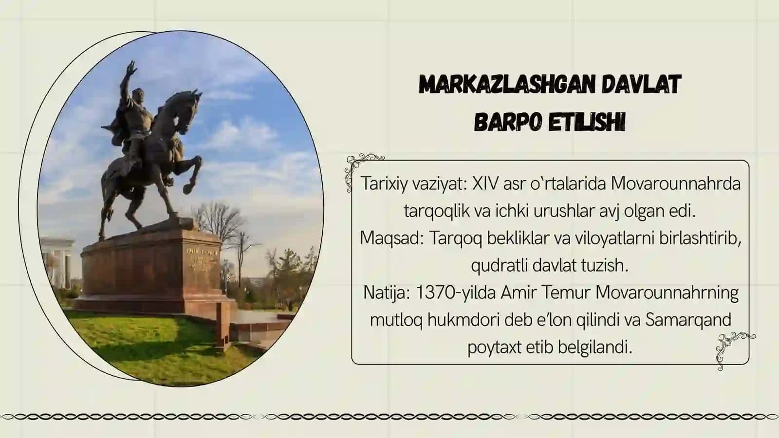 Amir Temur buyuk sarkarda. 3
