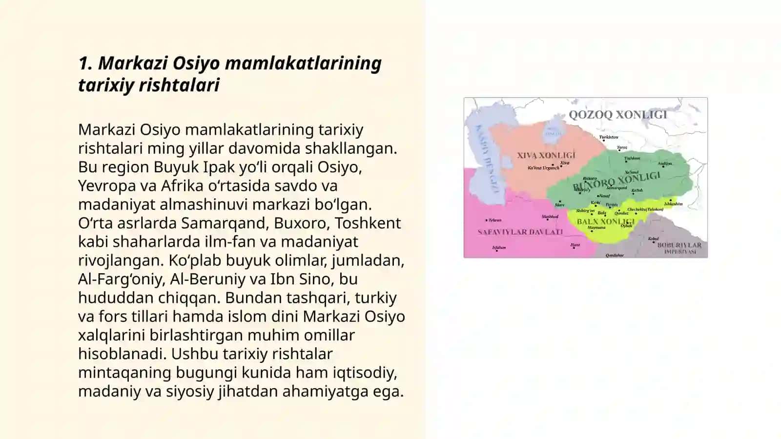 Markazi Osiyo mamlakatlari bilan qardishlik aloqalari 3