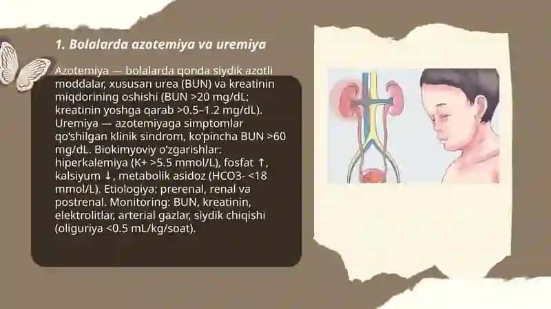 Bolalarda buyrak shikastlanishining biokimyoviy sindromlari 3