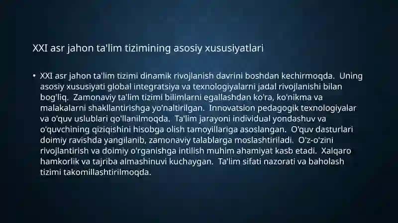 XXI asr jahon talim tizimidagi global tendensiyalar 3