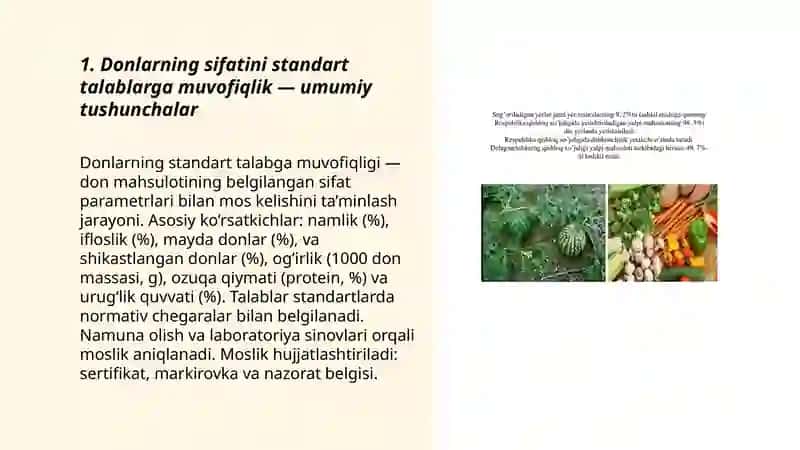 Donlarning sifatini standart talabi bo'yicha aniqlash 3