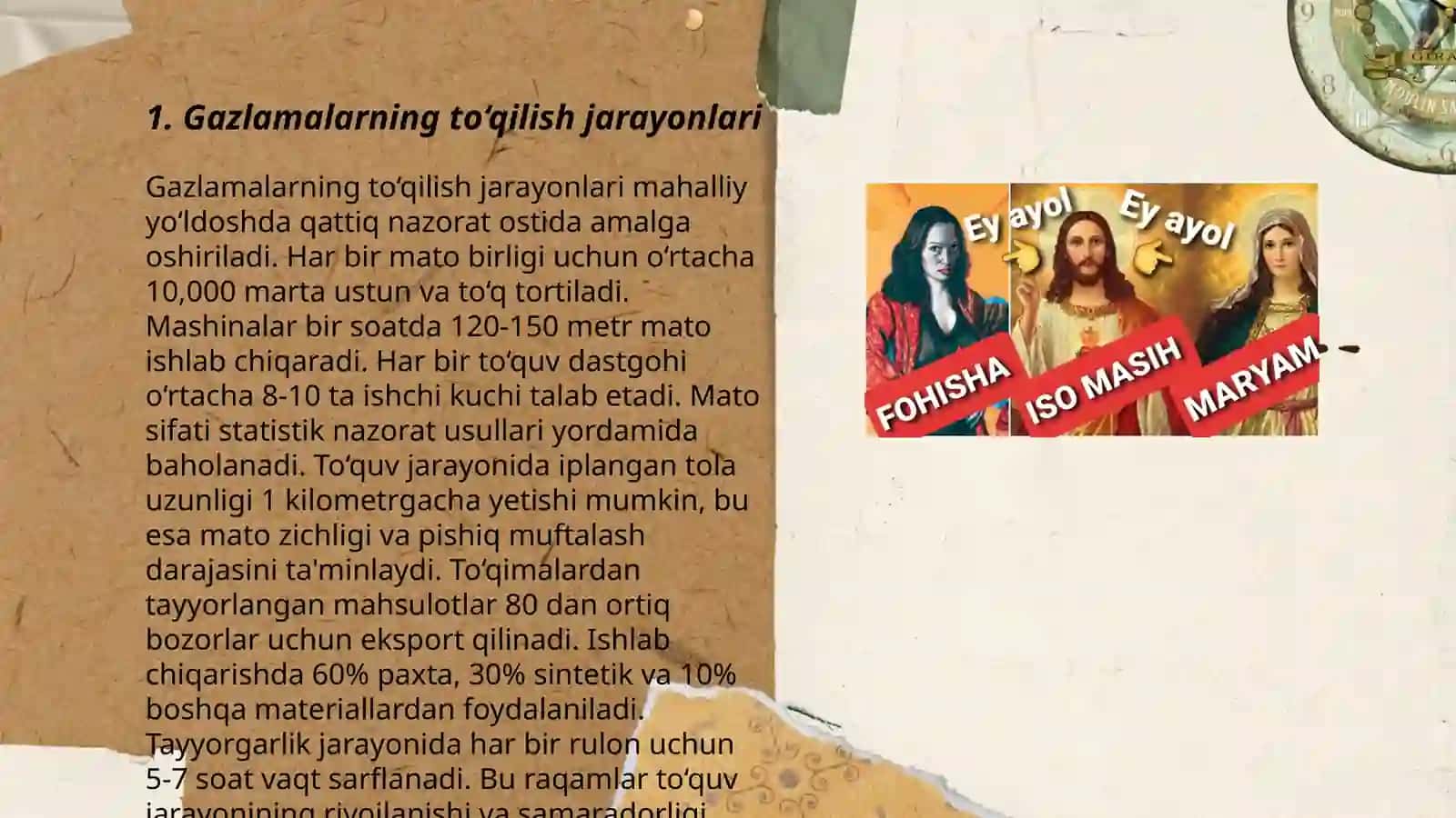 Gazlamalarning tolaviy tarkibini kalava ip turlari va pardozlash usullarini belgilashni oʻrganish 3
