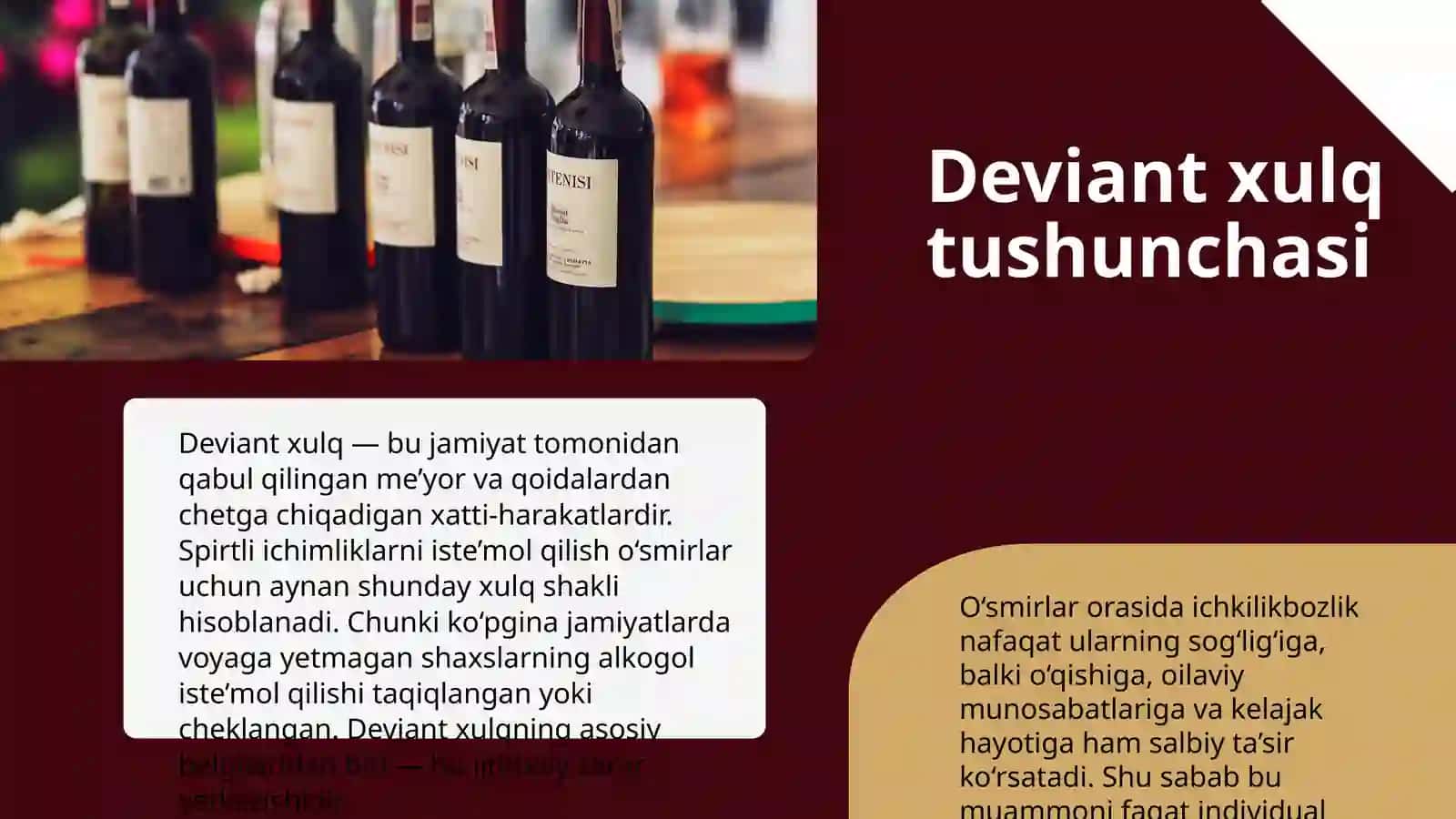 Spirtli ichimliklar is'temol qilishga moyil o'smirlar bilan olib boriladigan ijtimoiy pedagogik faoliyat. 3