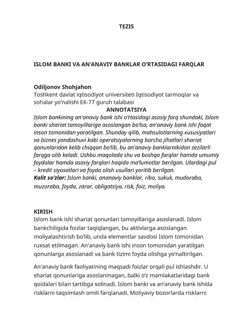 Islom banki va ananaviy banklar 3