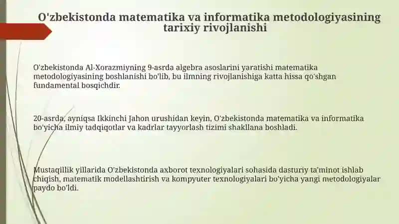 O'zbekistonda Matematika va Informatika Metodikasi 3