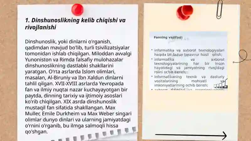 Dinshunoslik fanining maqsadi va vazifalari 3