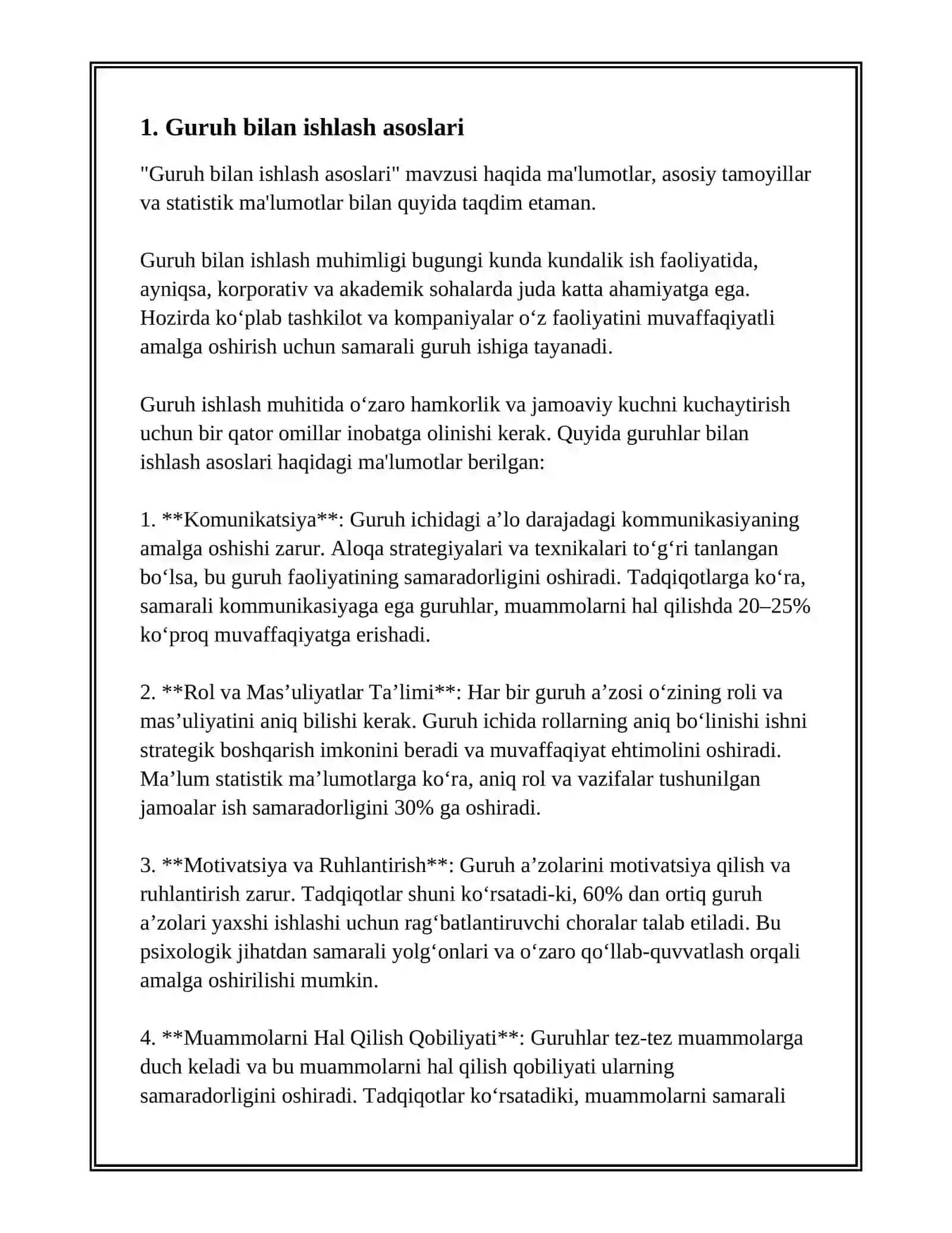 SOTSIAL-PSIXOLOGIK TRENING NEOBIXEVIORISTIK ANANALARDA;GURUH BILAN ISHLASH JARAYONIDA PAYDO BO‘LISHI MUMKIN BO‘LGAN MUAMMOLI VAZIYATLAR 3
