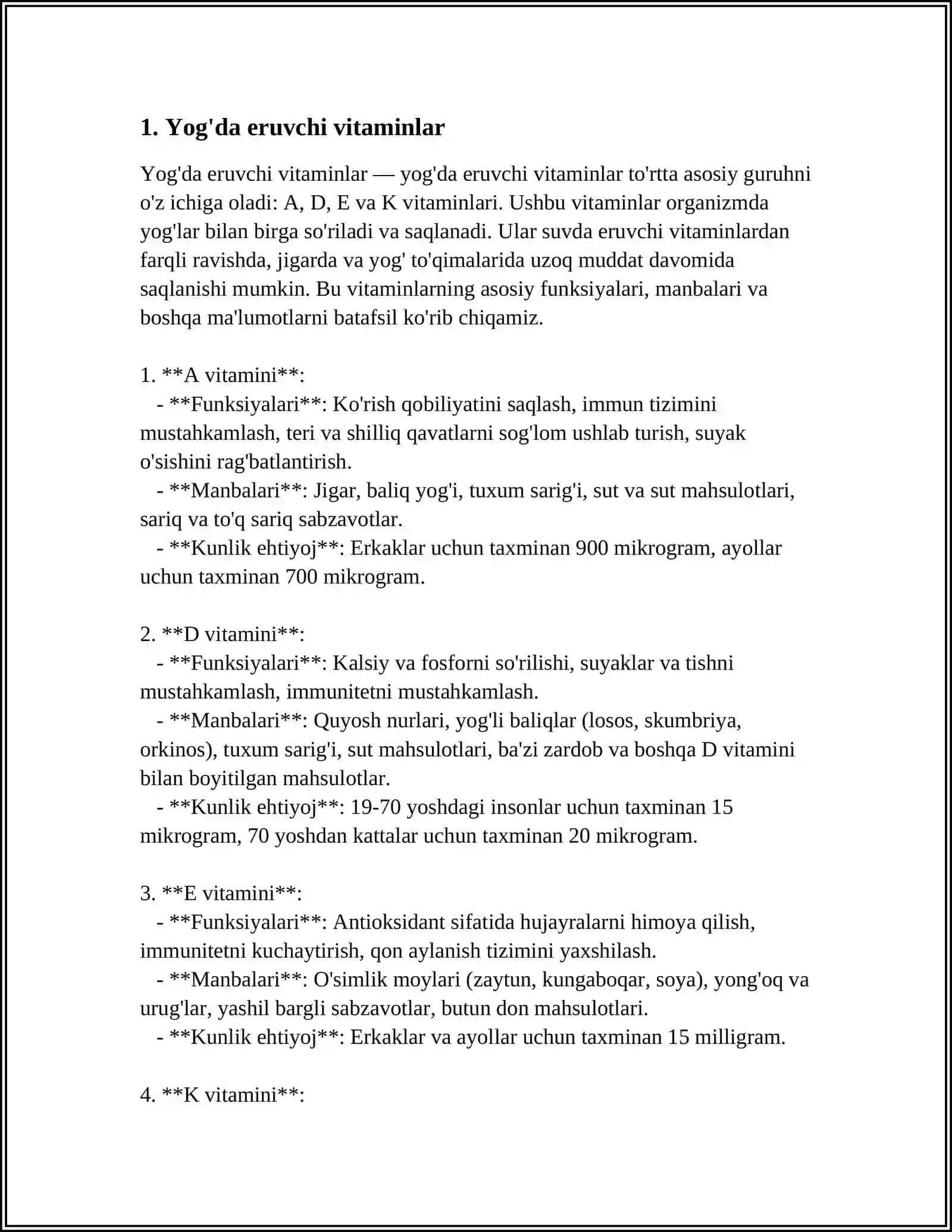 Yog'da eruvchi vitaminlar 3