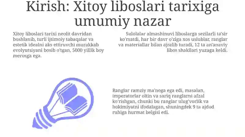 Xitoy kostyumini davrlar bo'yicha o'rganish 3