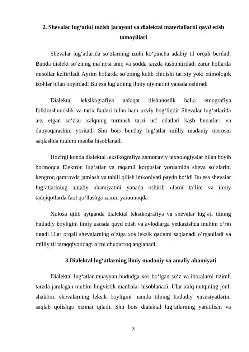 Dialektal leksikografiya.Shevalar lug’ati 3