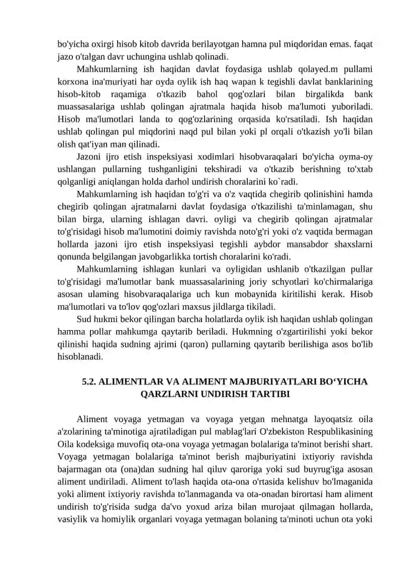 Qarzdorning ish haqi va unga tenglashtirilgan to'lovlarga nisbatan undiruv 3