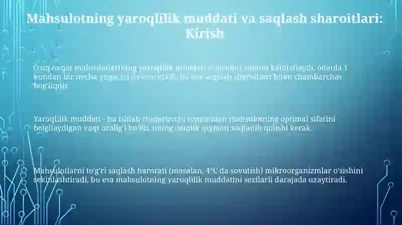 Oziq-ovqat mahsulotlarining yaroqlilik muddati va saqlanish sharoitlari 3