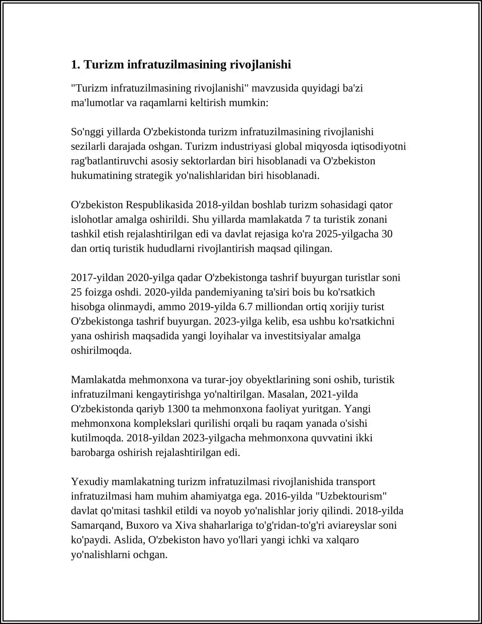 TURIZM INFRATUZILMASI VA INDUSTRIYASI 3