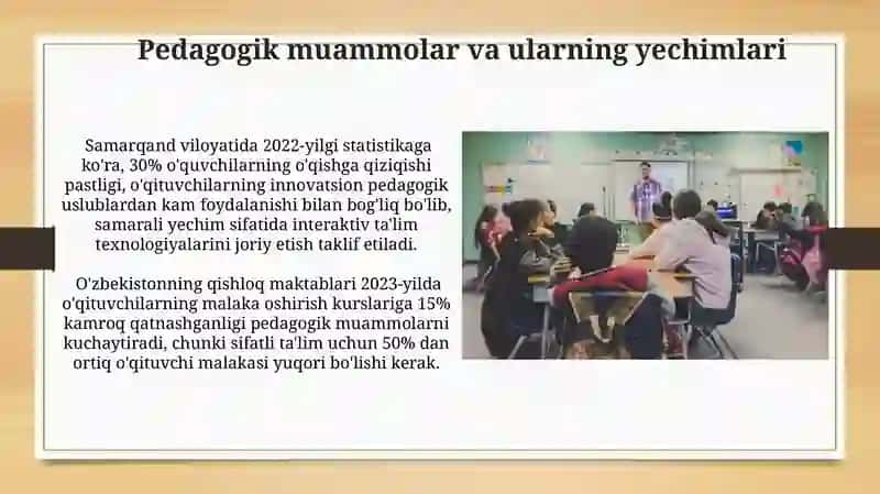 Pedagogik amaliyot oʻqituvchining mahorat munosabati va masalalari 3