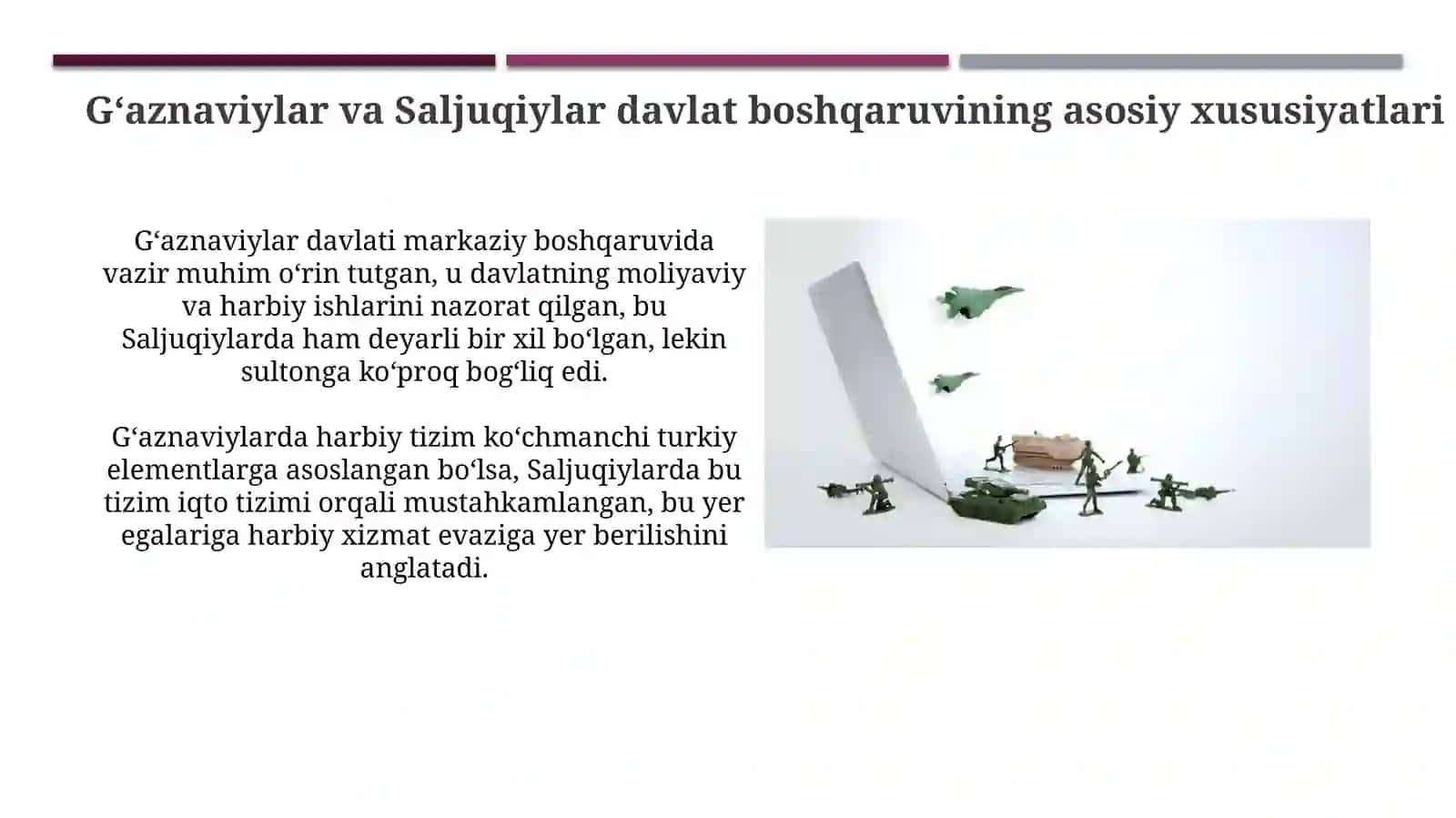 Gʻaznaviylar va saljuqiylarni boshqaruv tartiblari 3