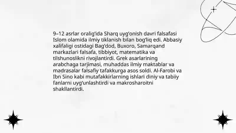Sharq uygʻonish davri falsafasi (9–12 asr oraligʻida) 3