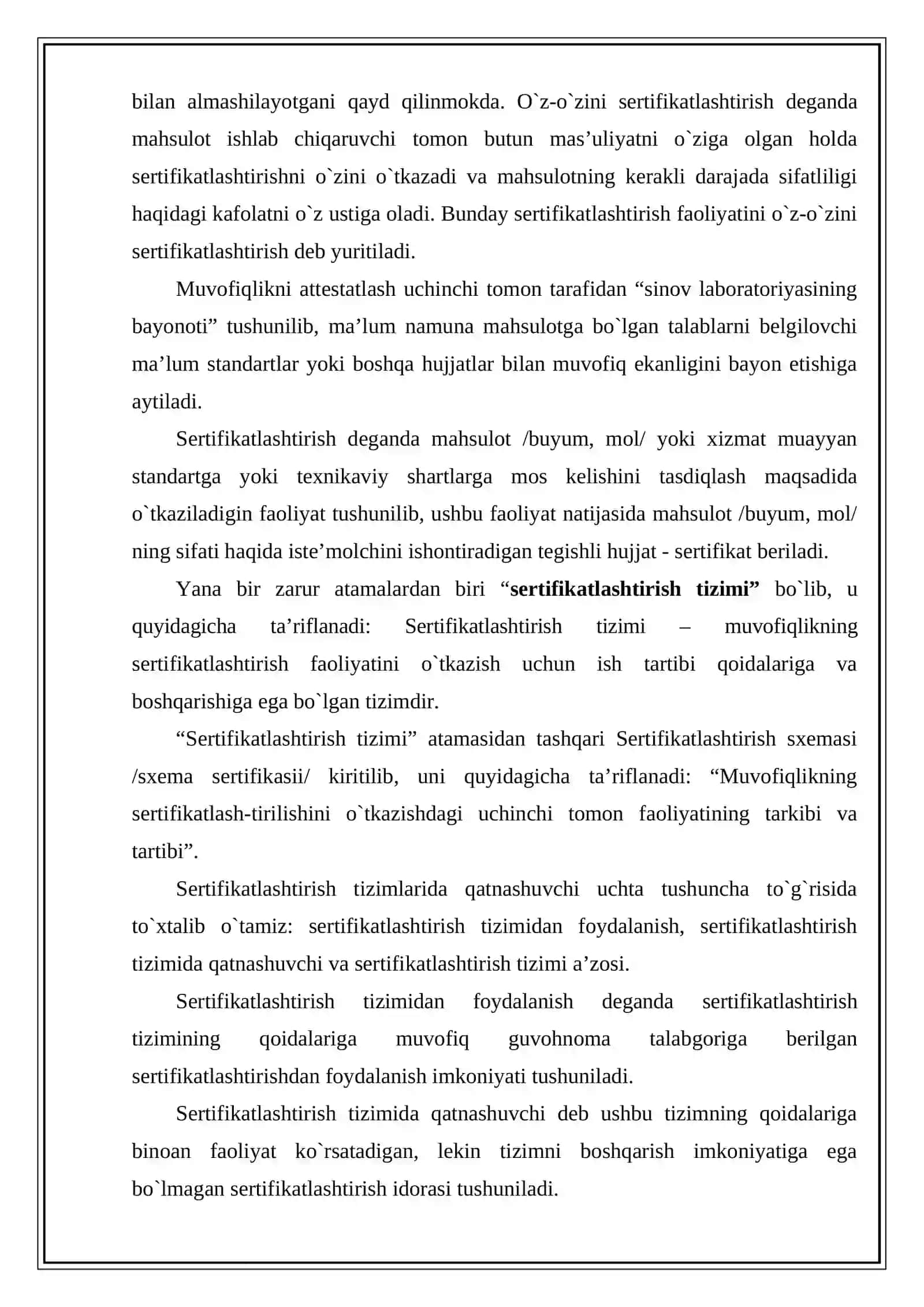 Sertifikatlashtirish bo`yicha asosiy tushunchalar va atamalar 3
