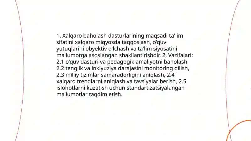 Xalqaro baholash dasturlari 3