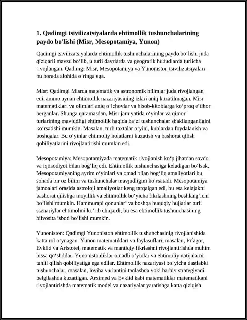 EHTIMOLLAR NAZARIYASI RIVOJLANISHINING TARIXI 3