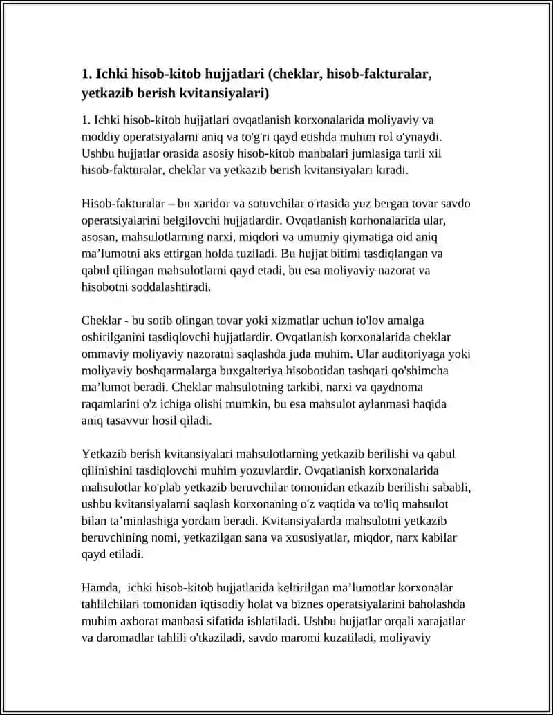 UMUMIY OVQATLANISH KORHONALARIDA TOVAR APERATSIYALARI TAHLILIDA QOʻLLANILADIGAN AXBORAT MANBALARI 3