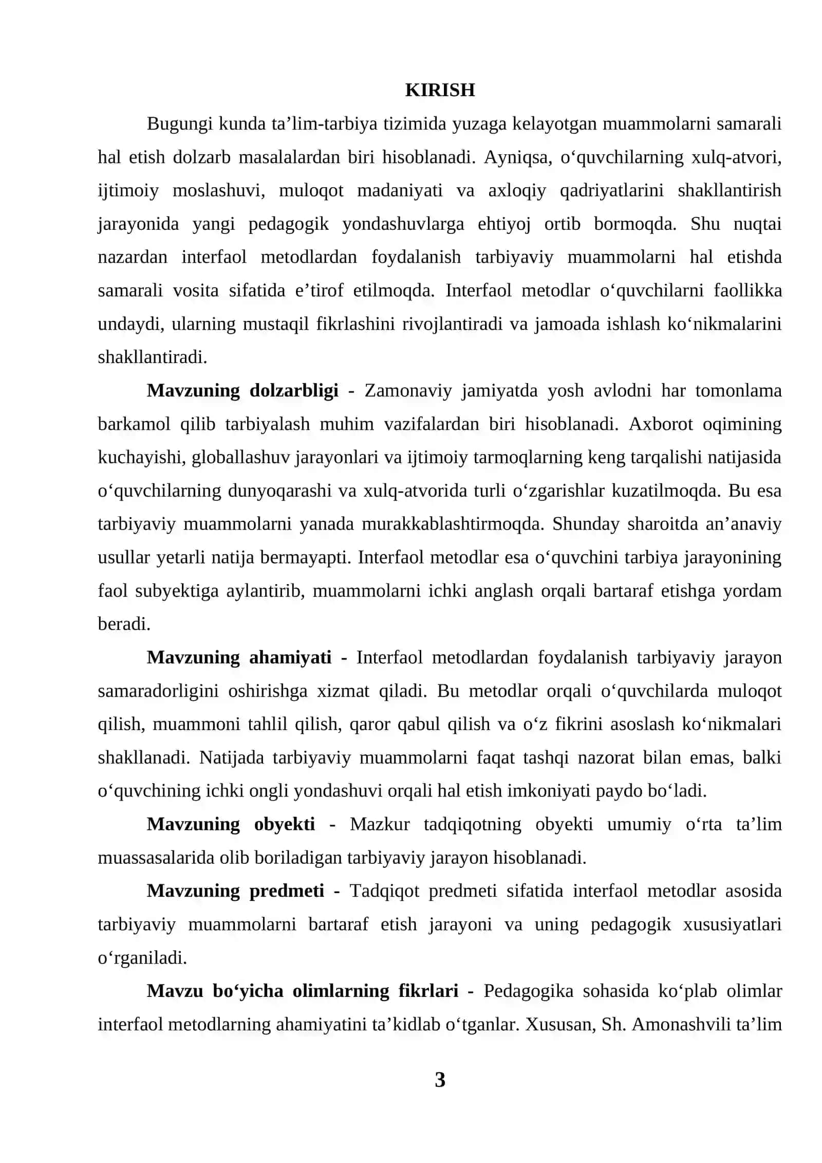 rfaol metodlardan foydalanish orqali tarbiyaviy muommolarni bartaraf etish 3