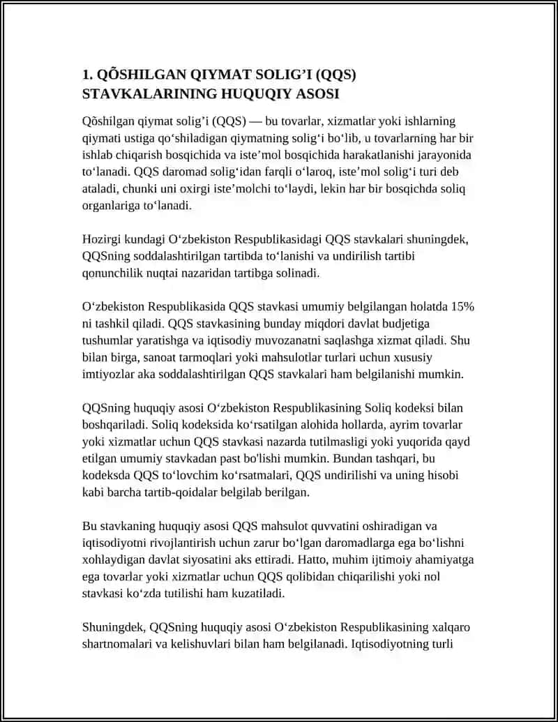 QÕSHILGAN QIYMAT SOLIG’I STAVKALARI VA SOLIQ DAVRI 3
