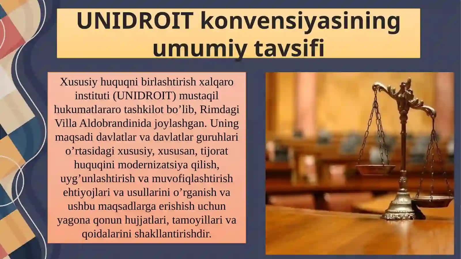 Xalqaro tijorat huquqidagi tijorat vakilligini huquqiy tartibga solish (The UNIDROIT Convention on Agency in the International Sale of Goods vs Domestic Law) 3