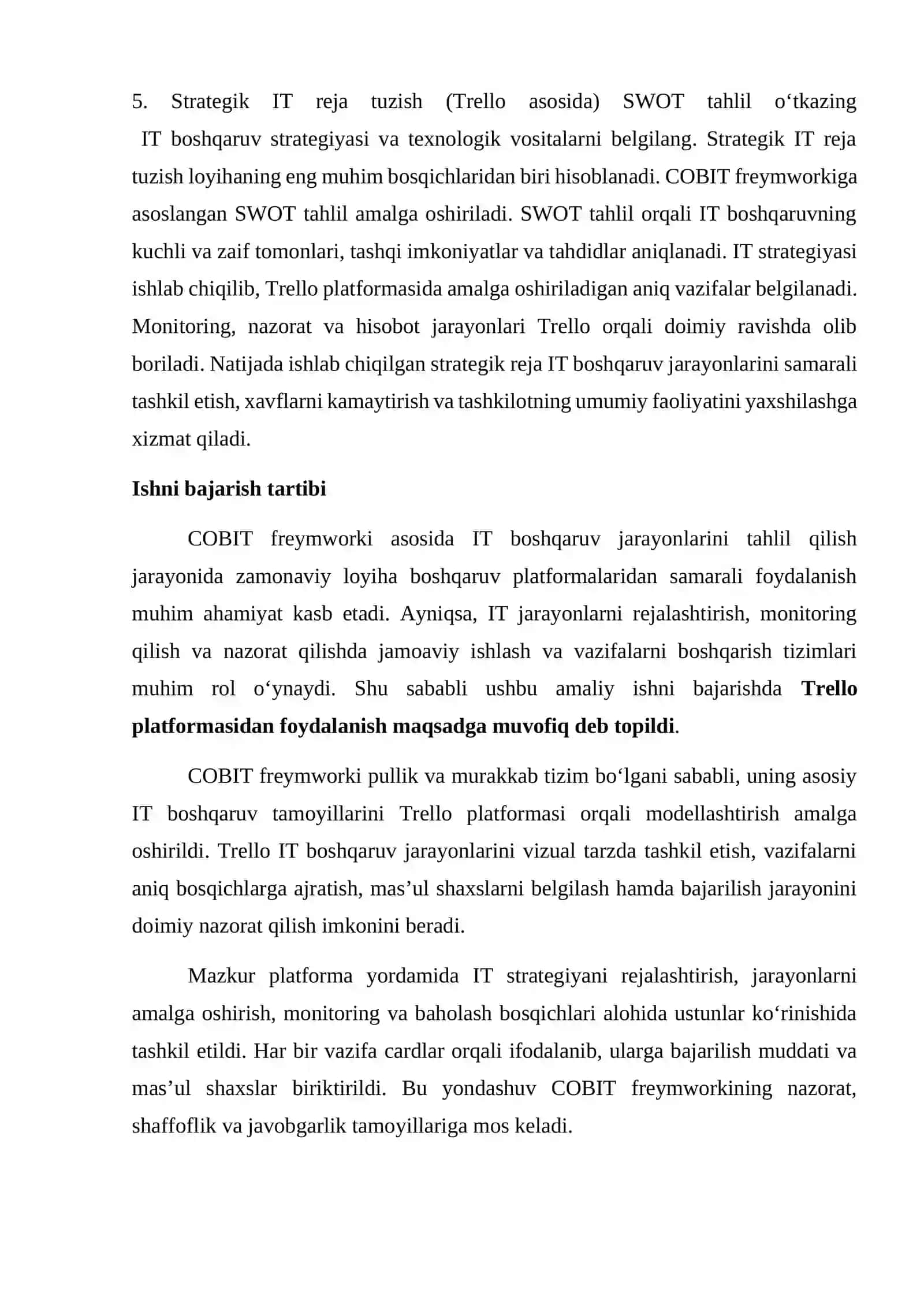 Amaliy ish. COBIT freymworkidan foydalanib IT boshqaruv jarayonlarini tahlil qilish 3