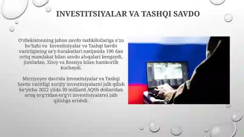 Investitsiyalar va Tashqi Savdo 3