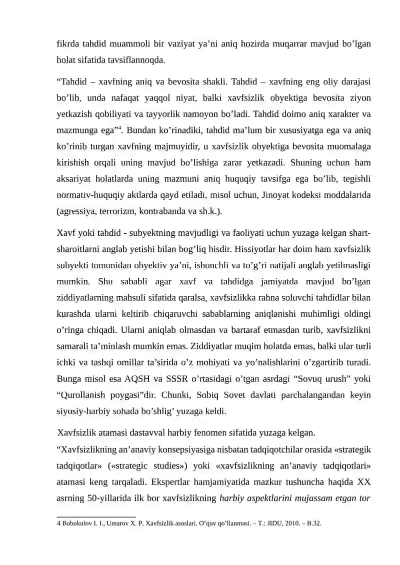 Xavfsizlik kishilik jamiyati mavjudligining muhim sharti 3
