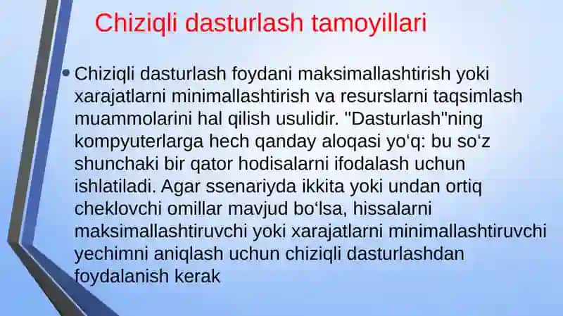 Cheklovchi Omillar Tahlili 3