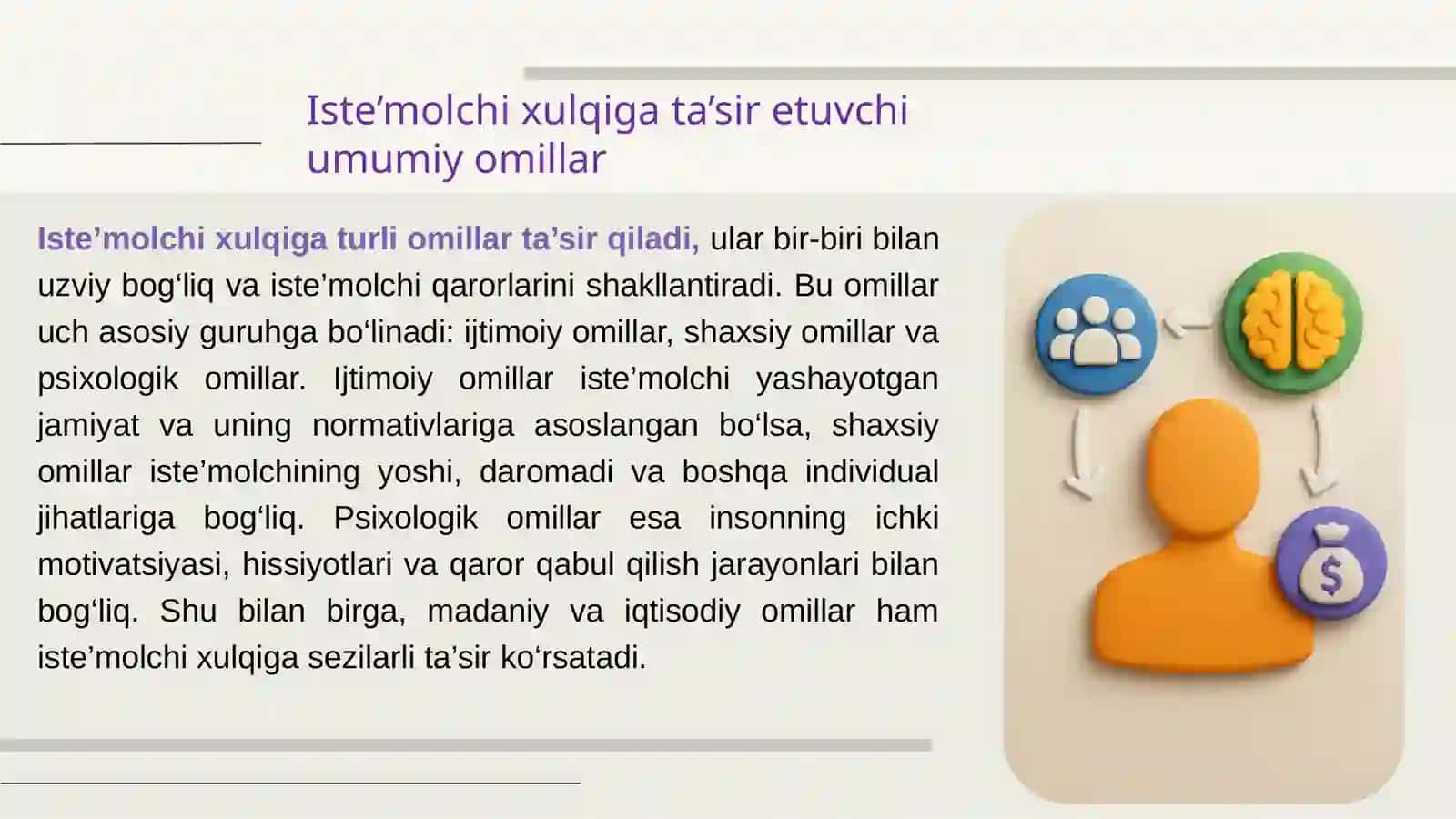 Iste'molchi xulqiga ta'sir etuvchi omillar 3