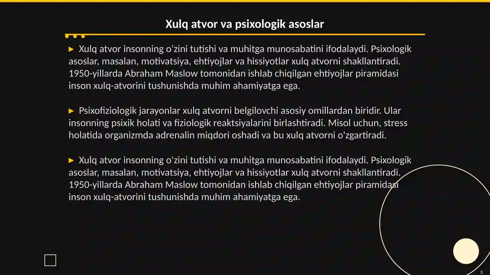 Xulq atvorning psixofiziologik asosi 3