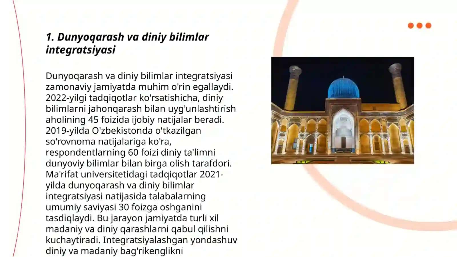Dunyoviy va diniy bilimlar mutanosibligini ta'minlashning ahamiyati 3