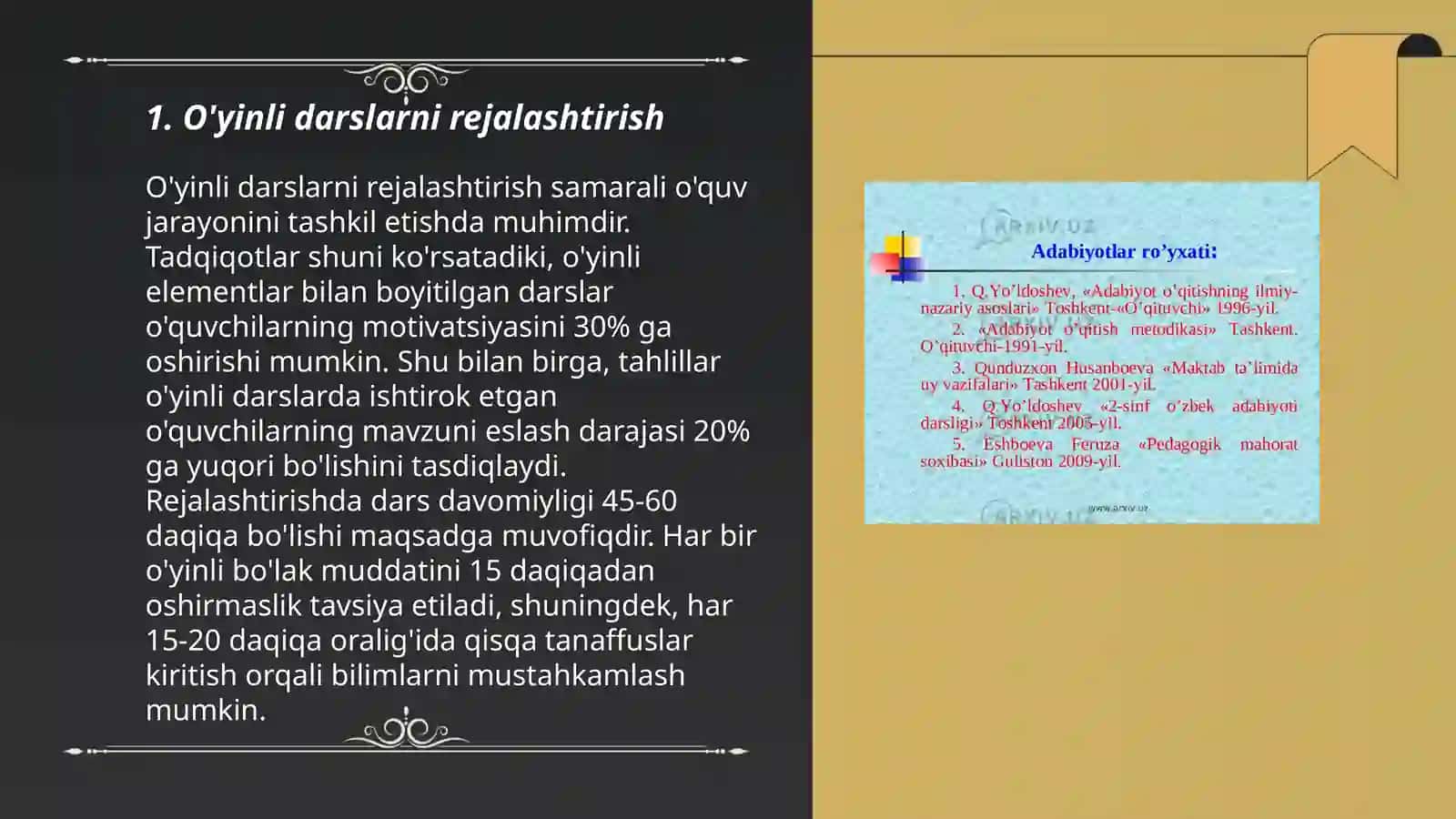 Didaktik o’yinli darslar 3