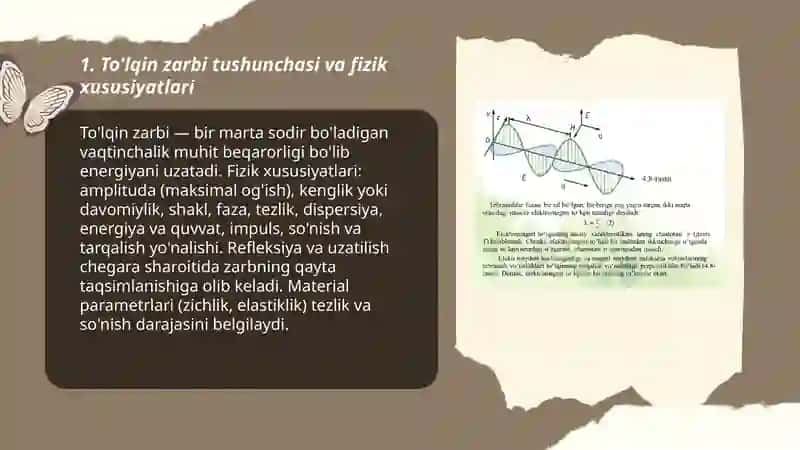 To'lqin zarbi.Jabrlanish zonalari tavsifi. Yoruglik ajralishi. O'tuvchi nurlar 3