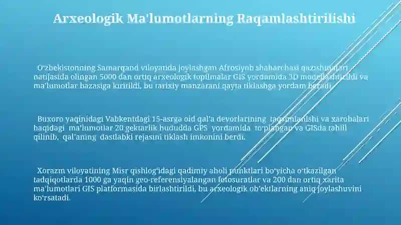 Arxeologya dala tadqiqot geoinfarmatsion tizimlardan foydalanish 3