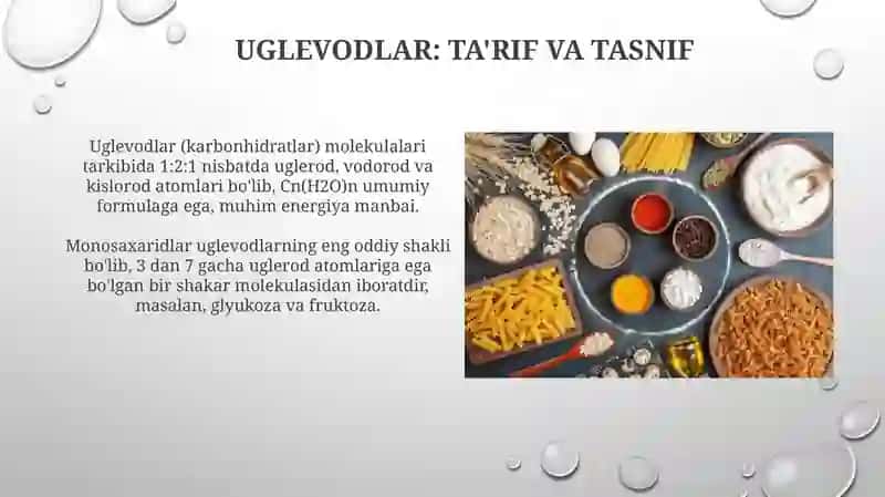 Uglevodlar almashinuvi va funksiyalari 3