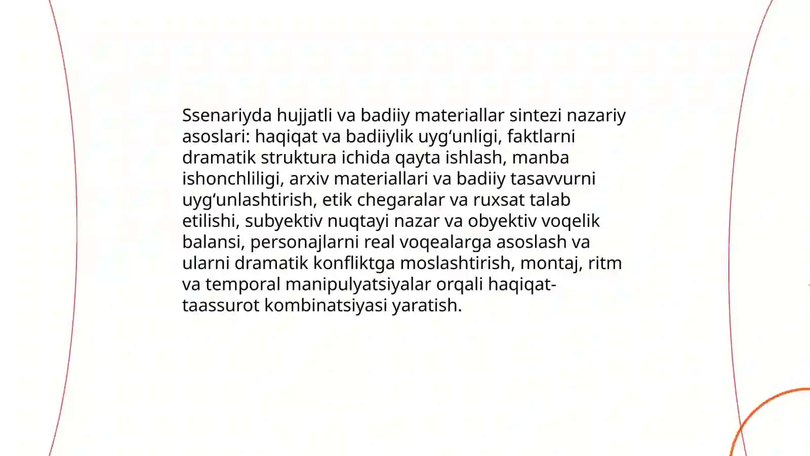 Ssenariyda xujjatli va badiiy materiallar sintezi 3