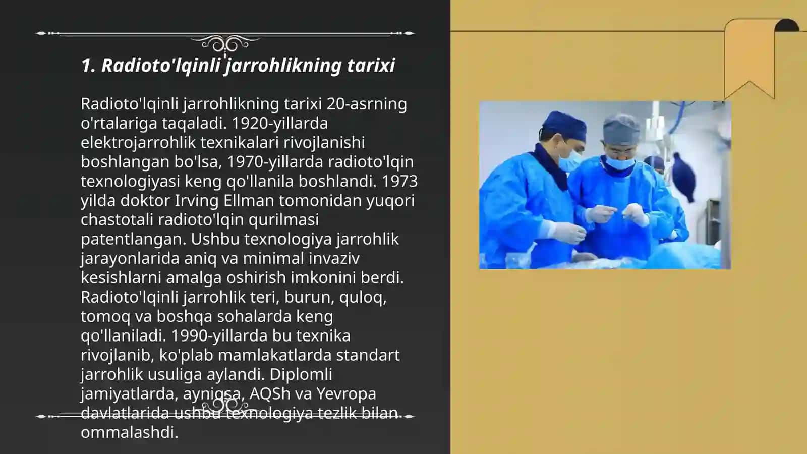 Radiotoʼlqinli Jarrohlik Tibbiyotda 3