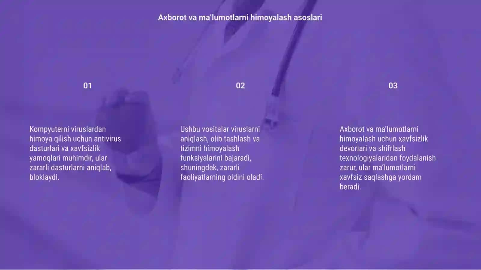 Axborot va ma’lumotlarni himolash vositalari 3