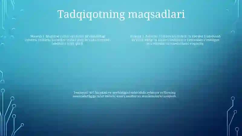Avtomobil Yo'Llari Va Shahar Ko'Chalarida Aylanma Harakatni Tashkil Etishga Qo'Yilgan Me'YoriyTalablarniO'Rganish 3