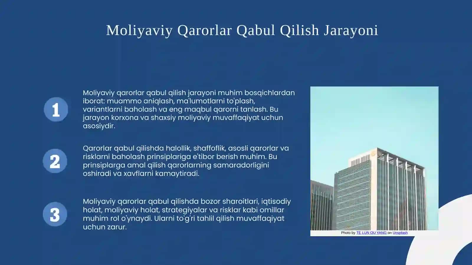 Korxonalarda moliyaviy qarorlar qabul qilish asoslari 3