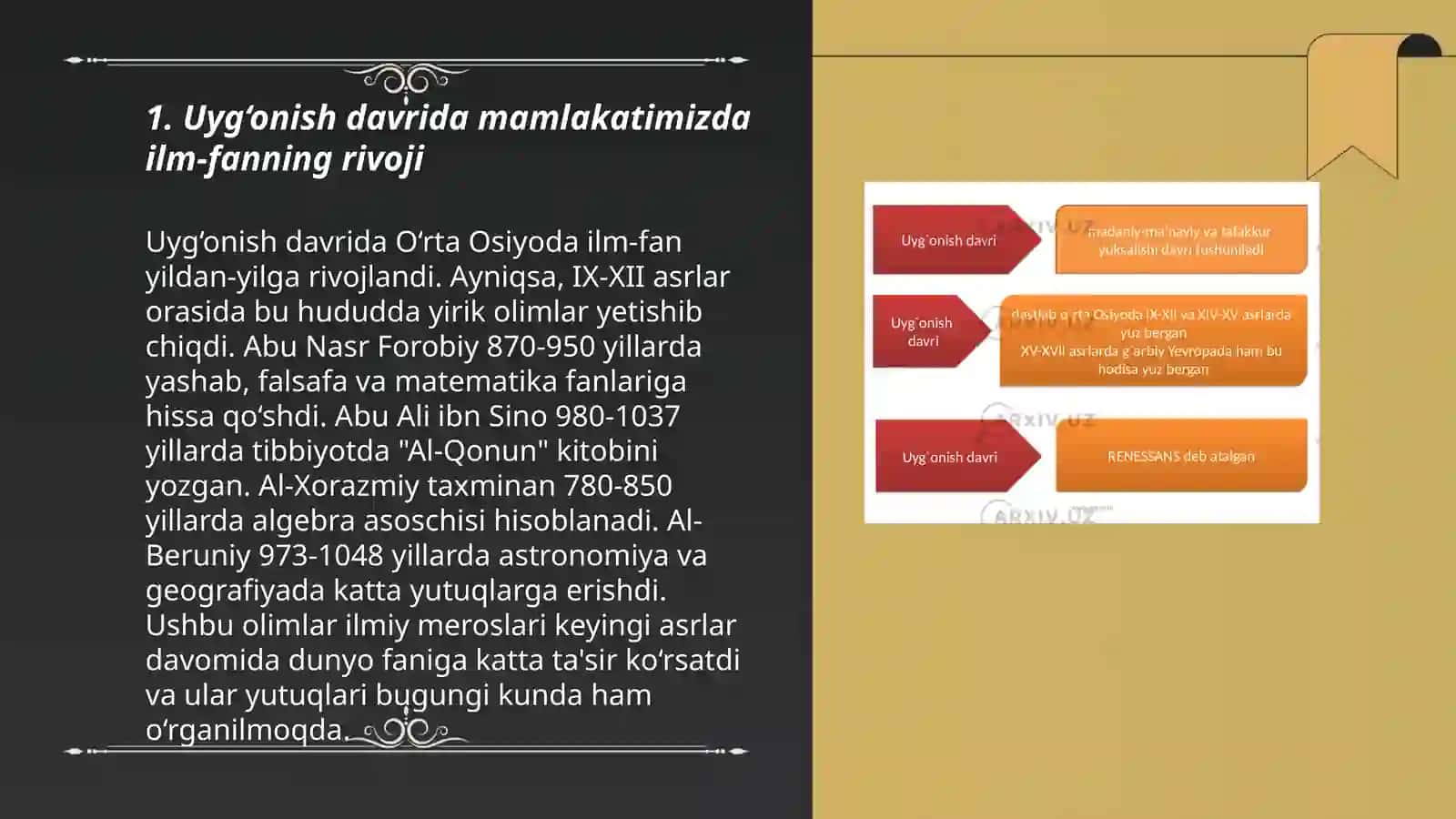 IX-XII asrlarda mamlakatimiz hududida ro'y bergan madaniy uyg'onish 3