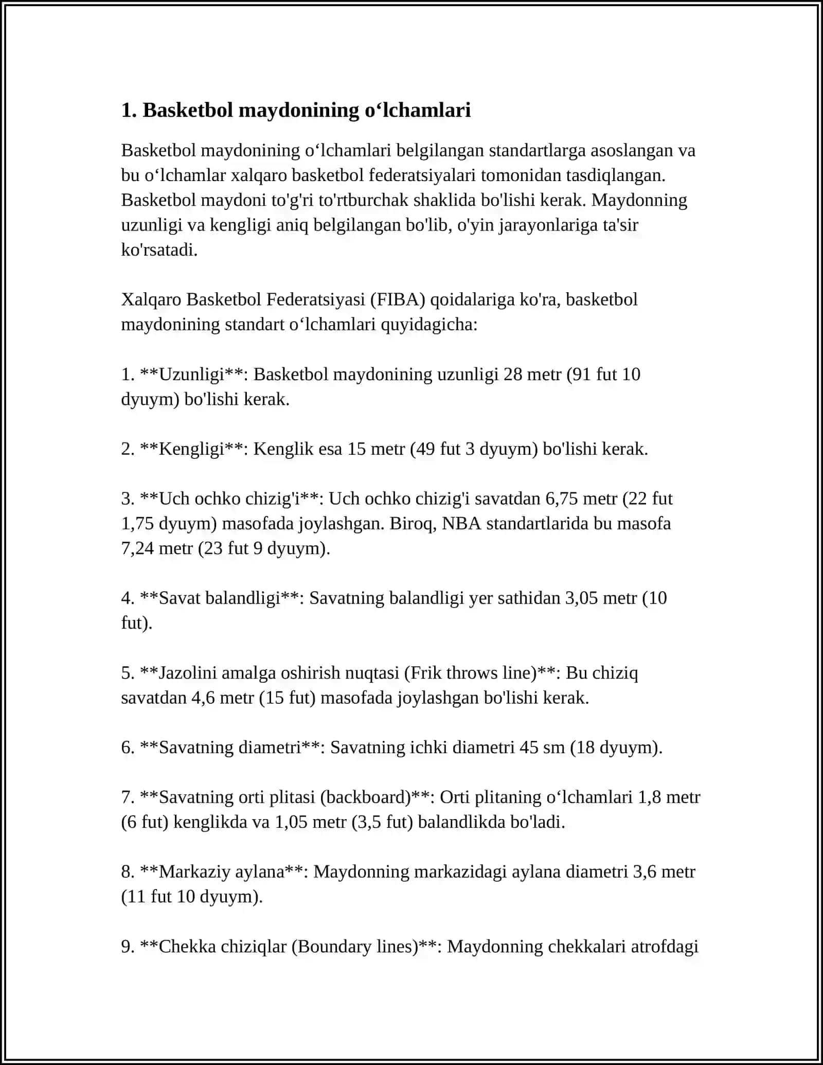 SPORT OʻYINLARI BASKETBOL OʻYIN QOIDALARI 3