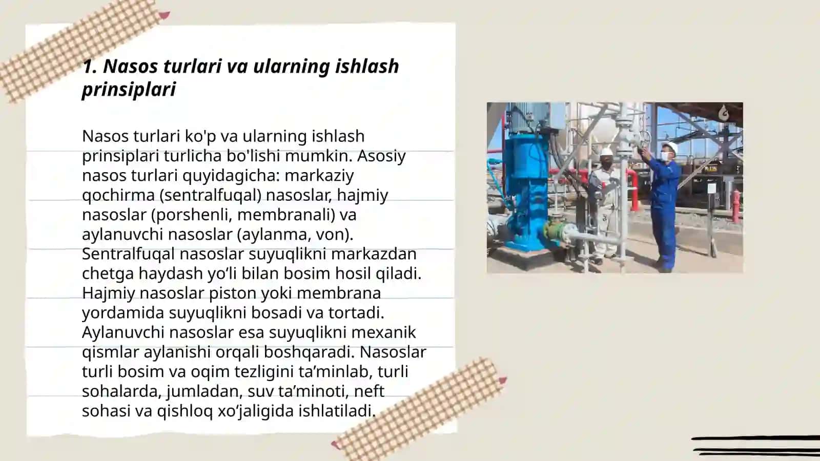Nasos Stantsiyalaridagi Mehanik Uskuna va Jixozlar 3