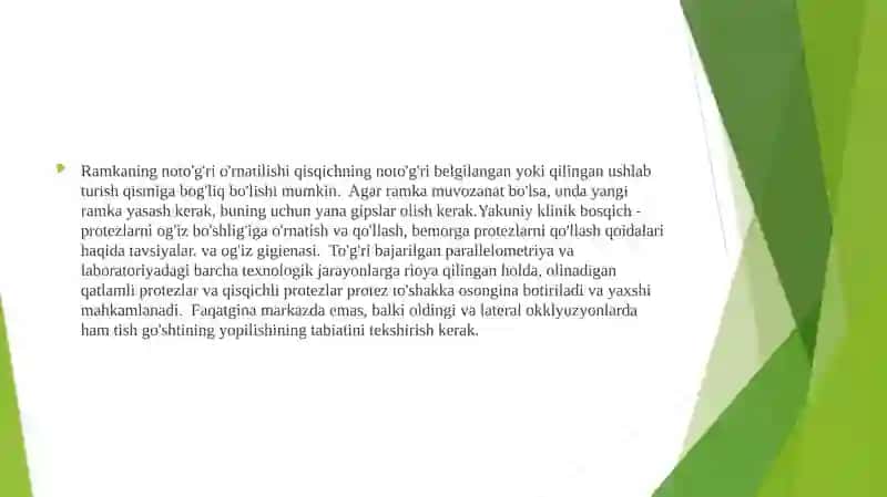 Byugel protezni yoyini og’izda tekshirib ko’rish, xatto va kamchiliklarni bartaraf etish 3